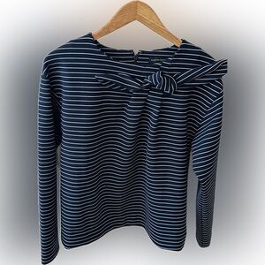 Banana Republic Navy and White Striped Blouse